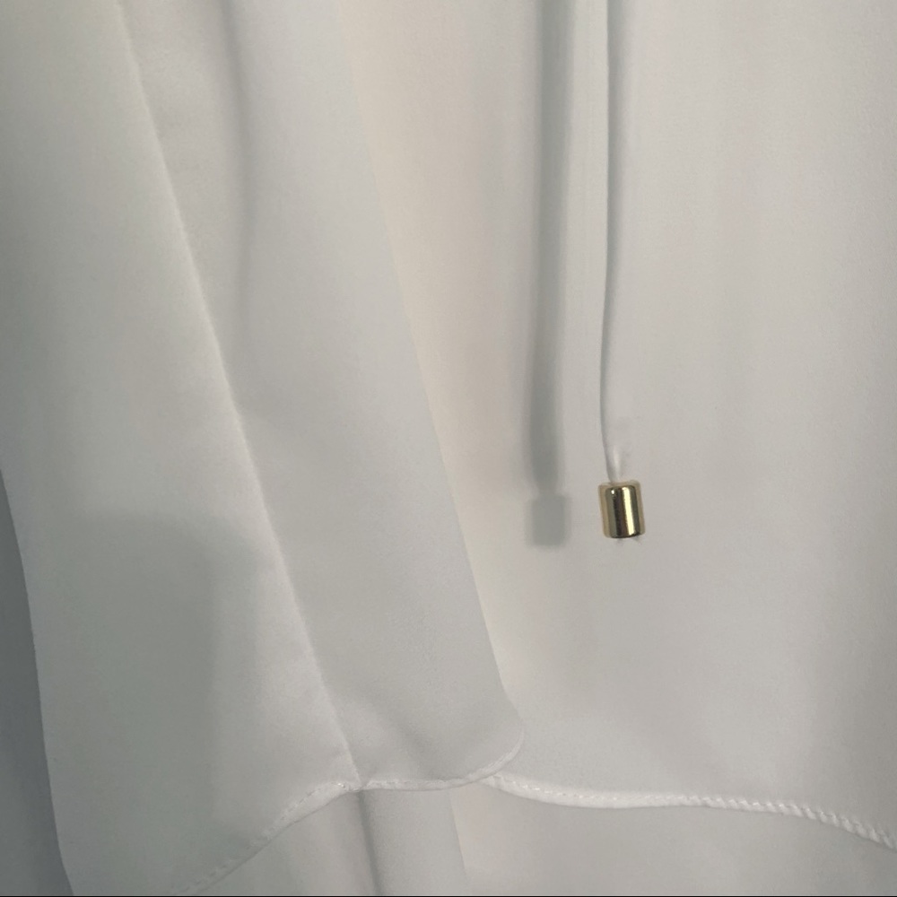Raffinalla White Blouse Top with Cropped Sleeves - Picture 3 of 7